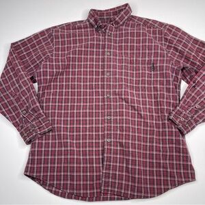 Woolrich Flannel Shirt Plaid Button Red Black Gorp Outdoor Grunge Western Fall